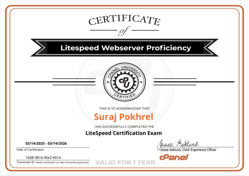 Litespeed Webserver Proficiency