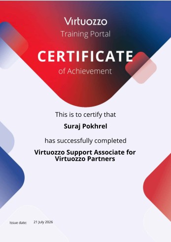 Virtuozzo Support Associate for
Virtuozzo Partners
